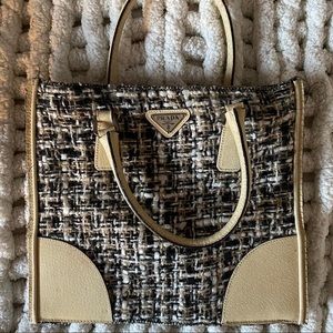 Authentic PRADA Tweed Mini Bag Tote